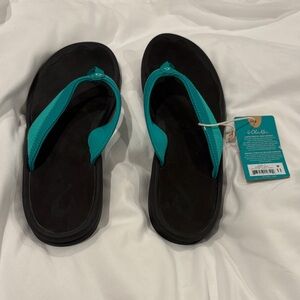 OluKai Women's Sandals - Black and Teal